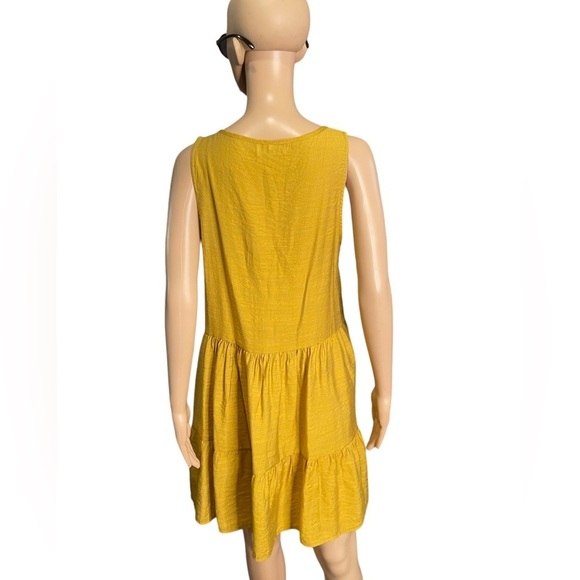 C+D+M dark mustard sleeveless boho pheasant style dress size medium midi - Picture 6 of 10